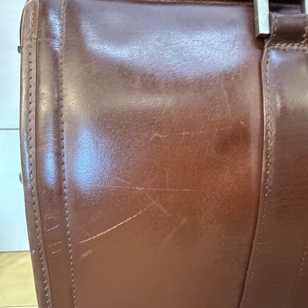 Vintage McKlein Leather Briefcase Travel Bag Brown 18x13x7 Some Scratches - Picture 3 of 16